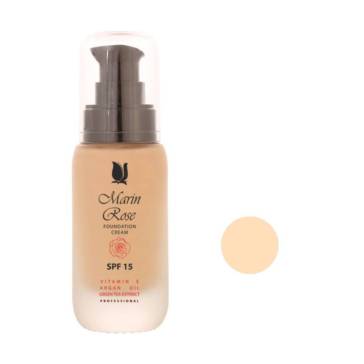 کرم پودر مایع مارین رز SPF15 مدل E شماره 114 مناسب برای انواع پوست حجم 40 میلیلیتر