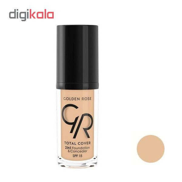 کرم پودر گلدن رز مدل Total cover شماره 02 حجم 30 میلی لیتر