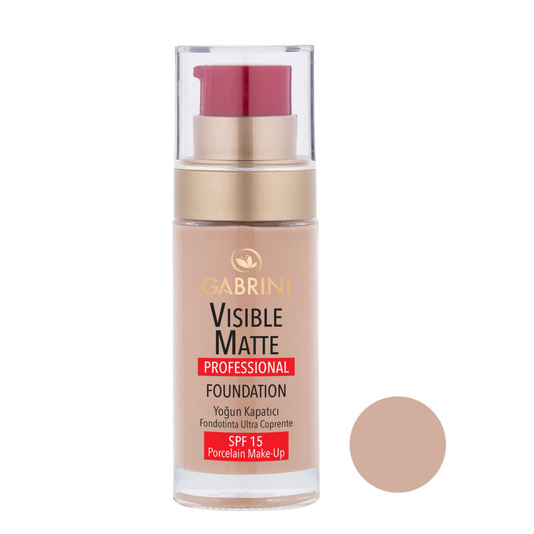 کرم پودر مایع گابرینی مدل Visible Matte شماره 02 مناسب انواع پوست حجم 30 میلیلیتر