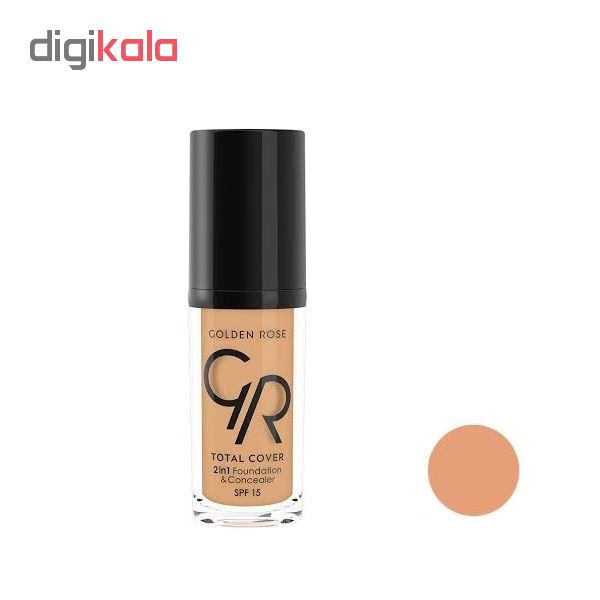 کرم پودر گلدن رز مدل Total cover شماره 13حجم 30 میلی لیتر
