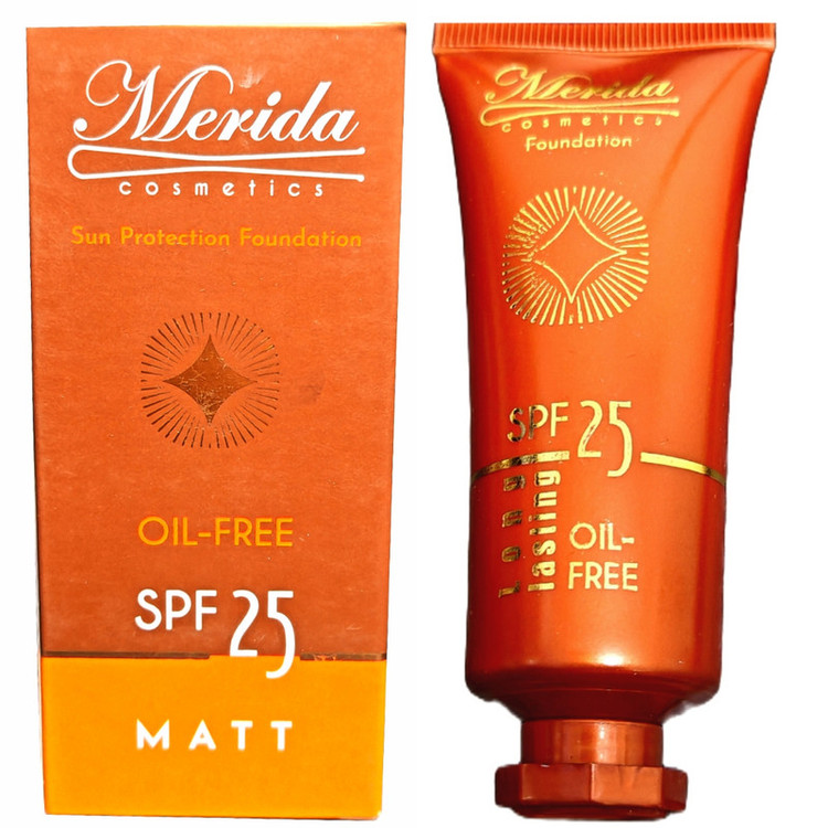 کرم پودر مایع SPF 25 مریدا مدل long lasting شماره 01 مناسب انواع پوست حجم 40 میلی لیتر