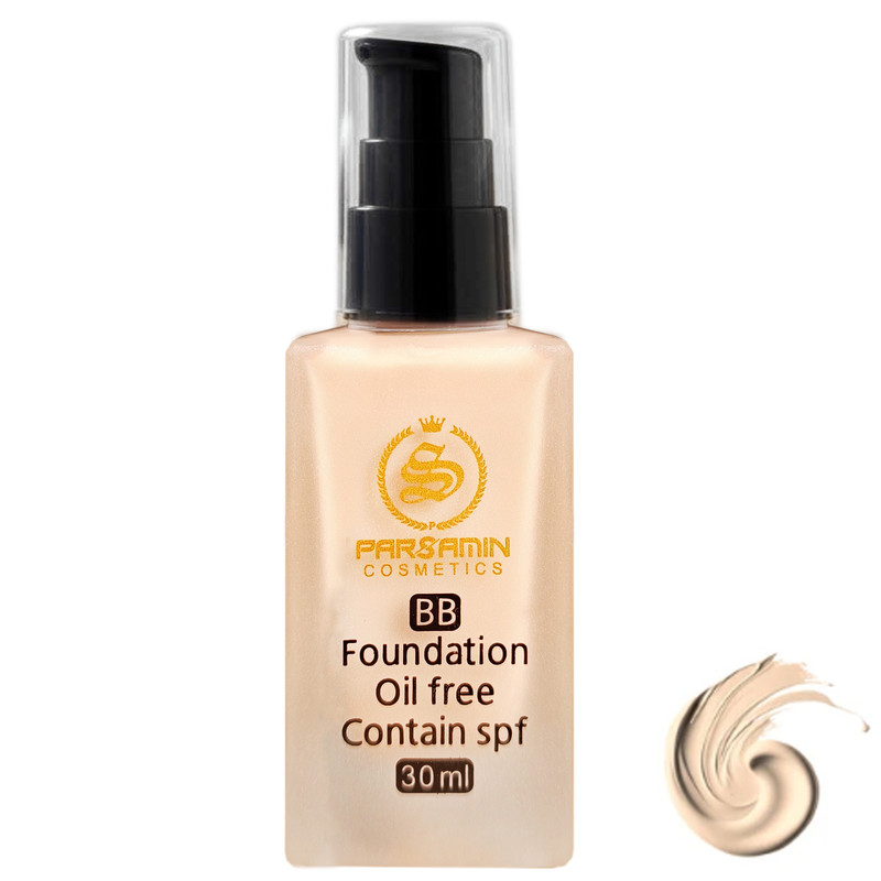 کرم پودر مایع SPF15 پارس سامین مدل BB شماره 02 مناسب انواع پوست حجم 30 میلی‌لیتر