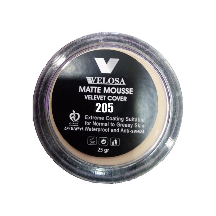 موس ولوسا spf15 مدل Velvet Cover شماره 205 مناسب برای انواع پوست حجم 25 میلیلیتر