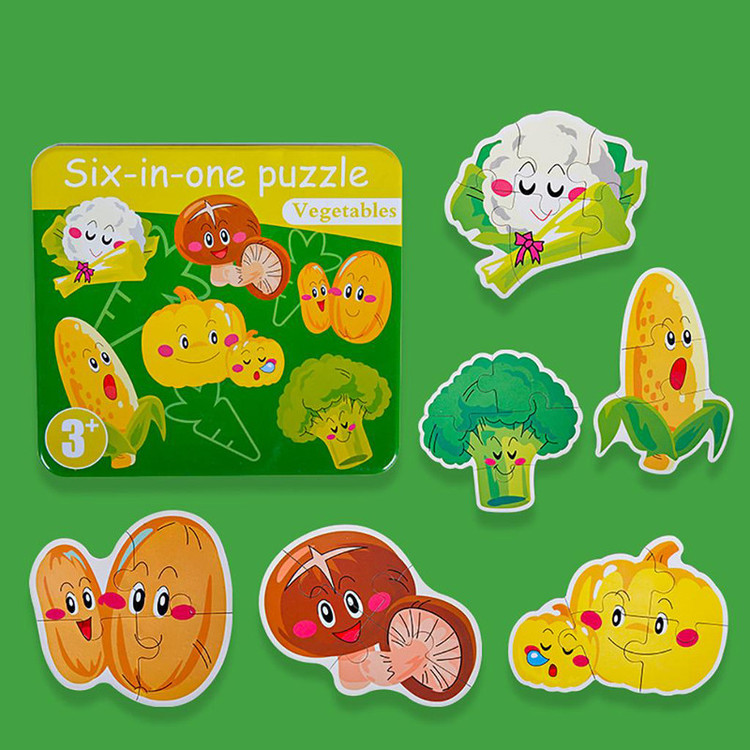 پازل آموزشی مدل Six in one طرح سبزیجات