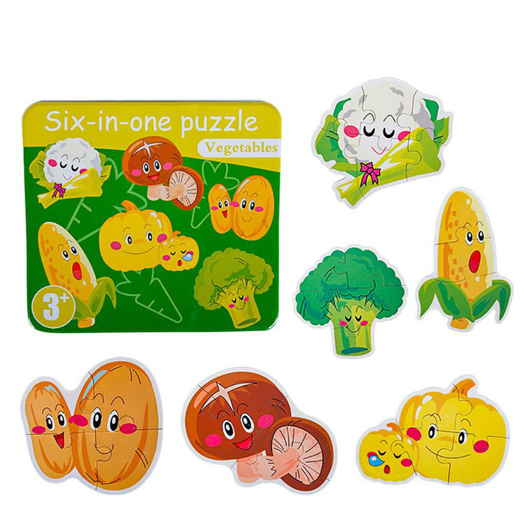 پازل آموزشی مدل Six in one طرح سبزیجات