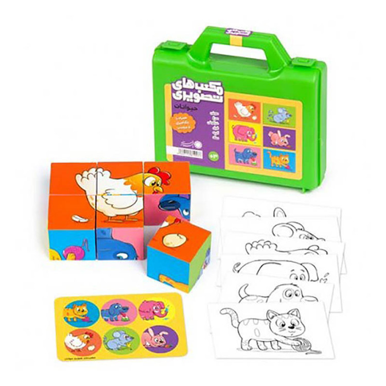 بازی آموزشی مدل مکعب های تصویری طرح حیوانات