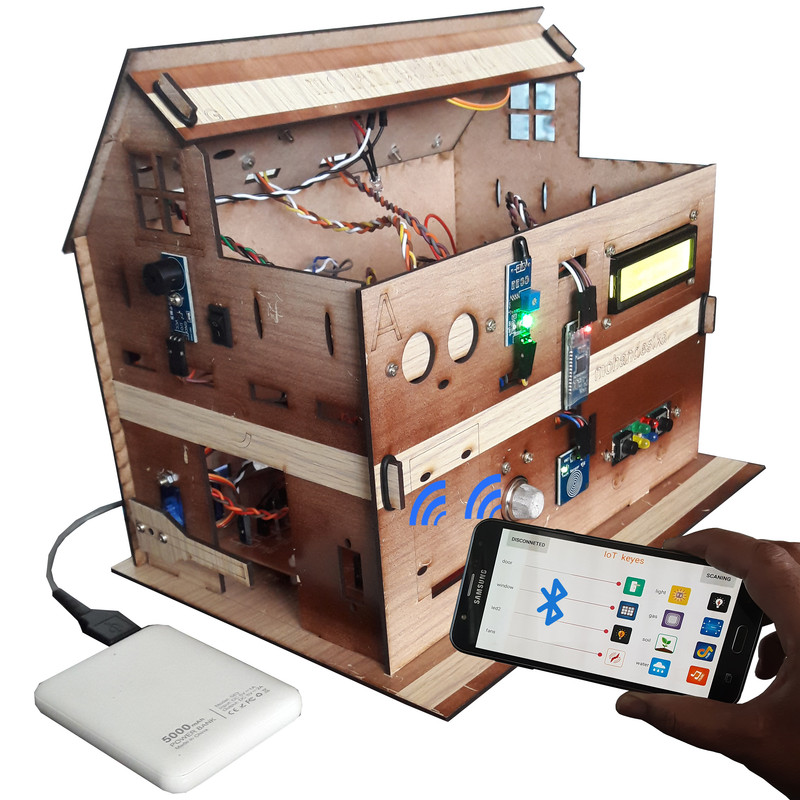 ماکت آموزشی مهندسیکا مدل خانه هوشمند کنترل موبایل Blutooth-022