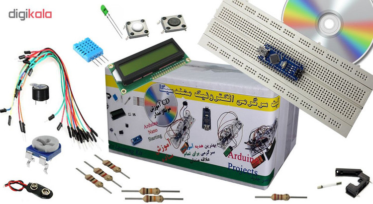 کیت مونتاژ شده سرگرمی ساعت دیجیتال ونمایش دما با آردوینو برند مهندسیکا AT006
