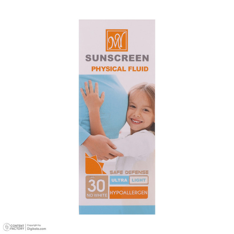فلوئید ضدآفتاب بیرنگ مای +SPF30 مدل Physicall مناسب انوع پوست، حجم 50 میلیلیتر