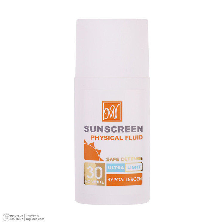 فلوئید ضدآفتاب بیرنگ مای +SPF30 مدل Physicall مناسب انوع پوست، حجم 50 میلیلیتر