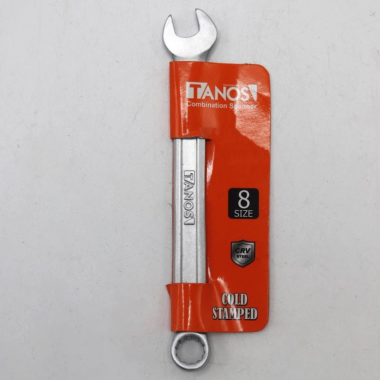 آچار یکسر تخت و یکسر رینگی تانوس مدل -SMT-TANOS-8MM-TAkht-ring سایز 8 میلی متر