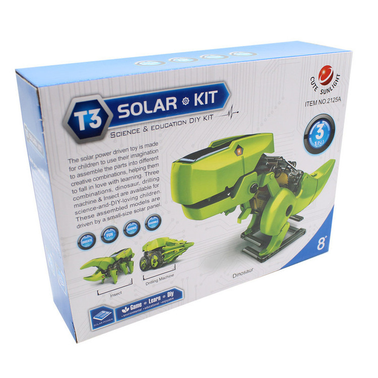 کیت آموزشی ناب سل مدل کیوت سان لایت ربات خورشیدی T3 کد T3 SOLAR KIT DINOSAUR 3IN1