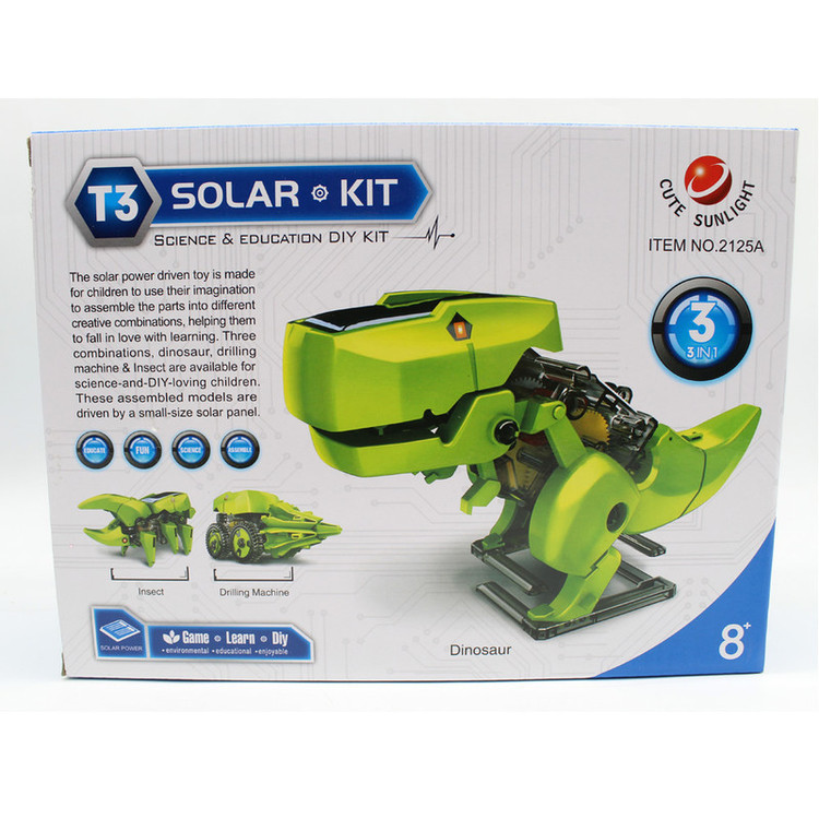 کیت آموزشی ناب سل مدل کیوت سان لایت ربات خورشیدی T3 کد T3 SOLAR KIT DINOSAUR 3IN1