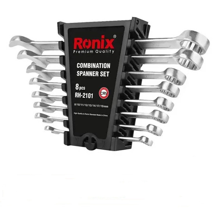 آچار یک سر تخت یک سر رینگ رونیکس مدل RH-2101 مجموعه 8 عددی