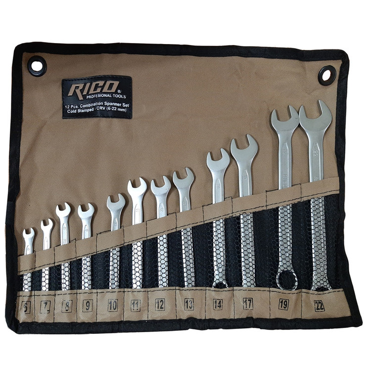 آچار یکسر تخت و یکسر رینگی ریکو تولز مدل RC6-22 مجموعه 12 عددی
