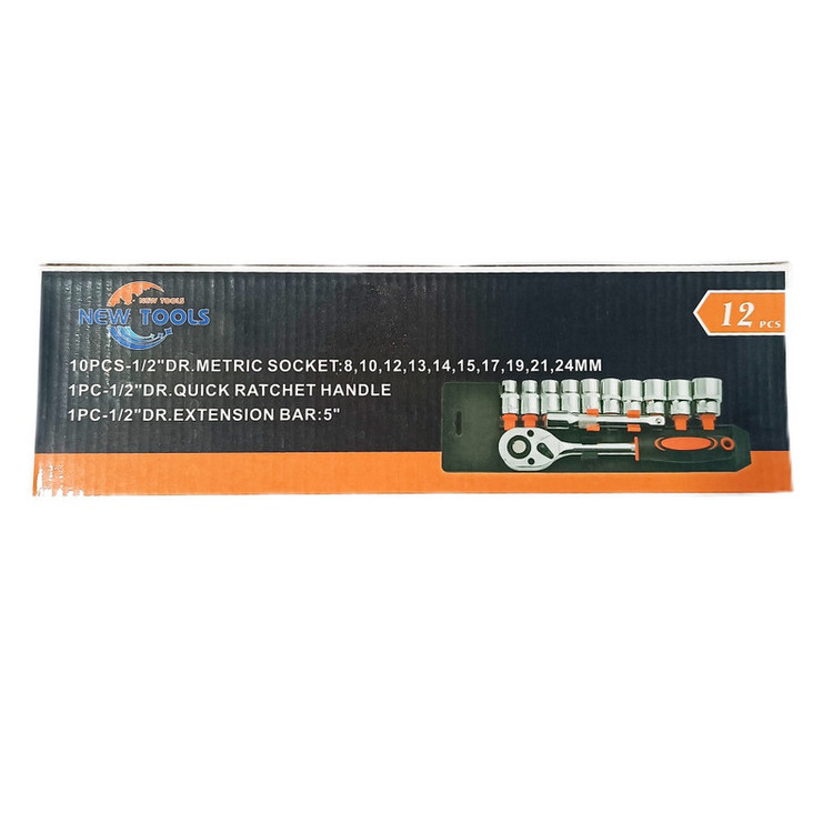آچار و سری بکس نیو تولز مدل 12pcs درایو 1/2 بسته 12 عددی