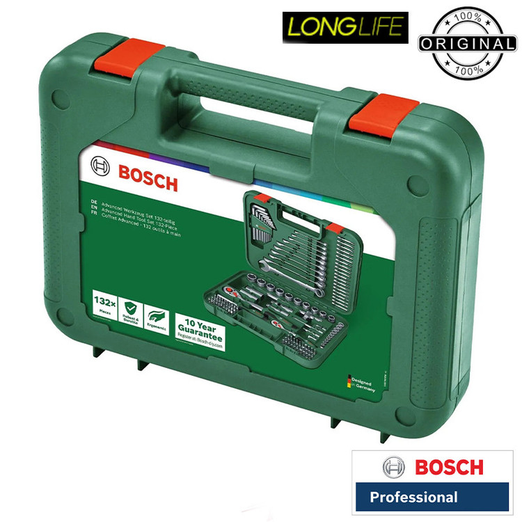 جعبه بکس و آچار و سرپیچ گوشتی بوش مدل حرفه ای BO132 - P مجموعه 132 عددی