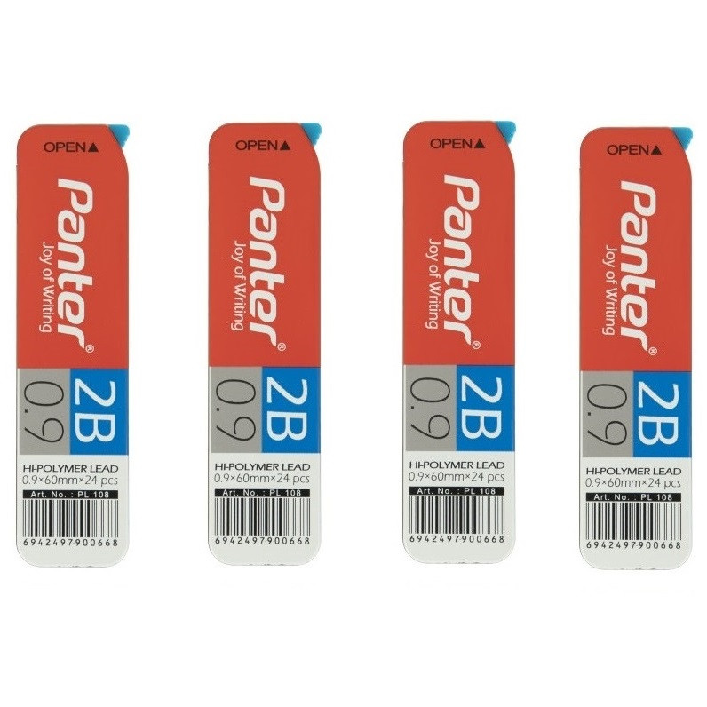 نوک مداد نوکی 0.9 میلی متری پنتر مدل Highpolymer بسته 4 عددی