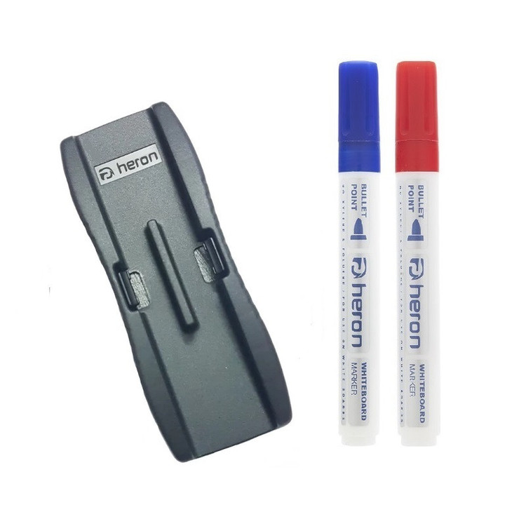 ماژیک وایت برد هرون کد 430 به همراه تخته پاک کن مجموعه 3 عددی