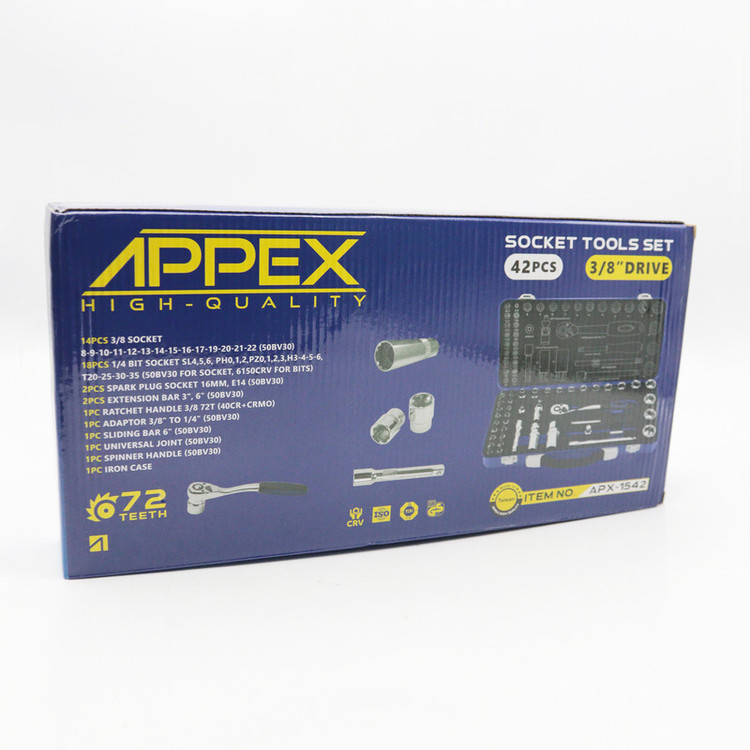 آچار بکس اپکس مدل YP-3/8DRIVE-APX-1542 مجموعه 42 عددی