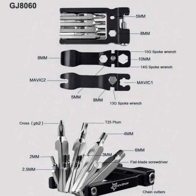 آچار همه کاره راک براس مدل MULTI TOOlS کد 2075 به همراه تایلیور و زنجیرکش