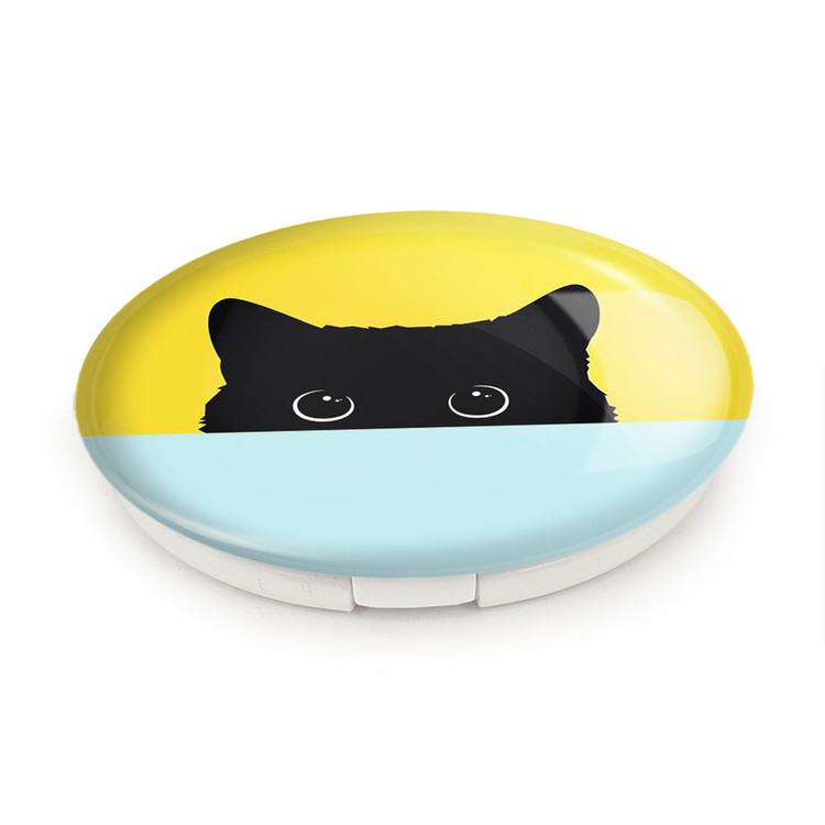 آینه جیبی خندالو طرح گربه Cat مدل تاشو کد 23328