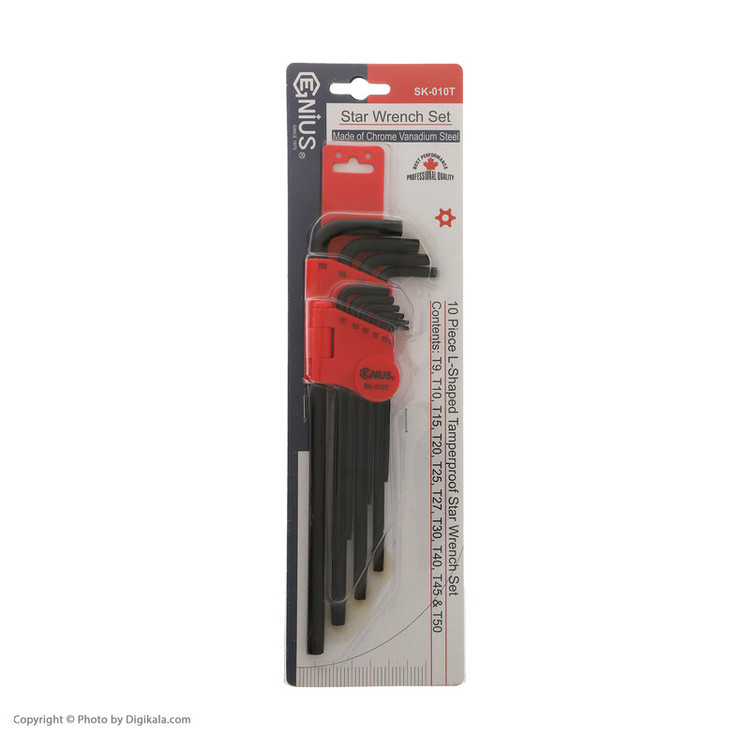 آچار ستاره ای جنیوس تولز مدل SK-010T مجموعه 10 عددی