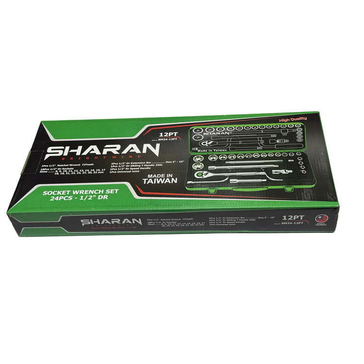 آچار بکس شاران مدل SMT-1/2INCH-12PAR-SM-12PT مجموعه 24 عددی