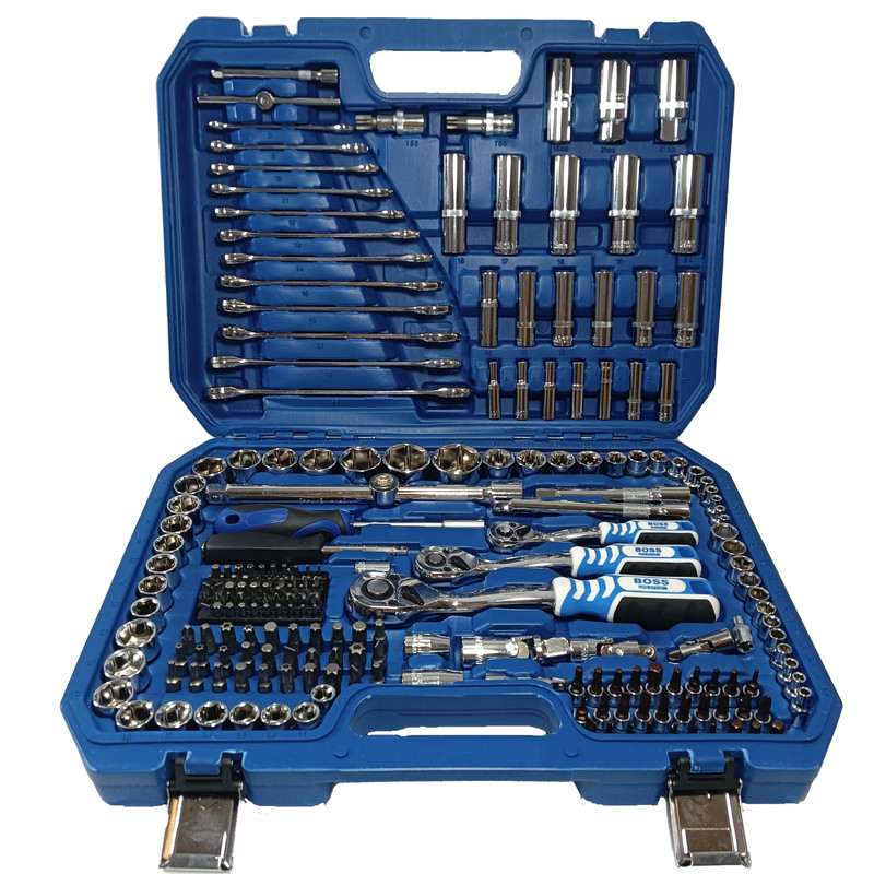 مجموعه 218 عددی آچار بکس باس مدل BS-218pcs-boss