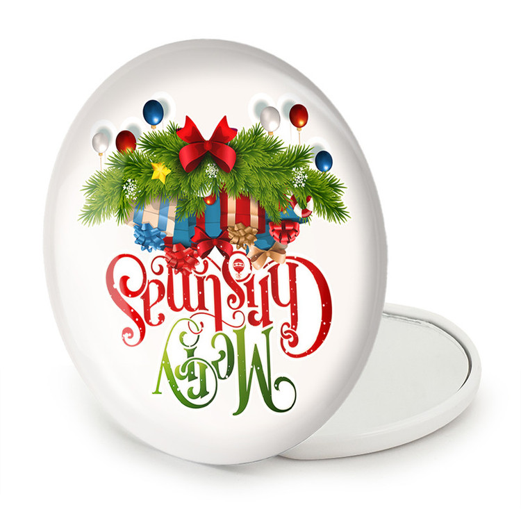 آینه جیبی خندالو طرح کریسمس Christmas مدل تاشو کد 22155
