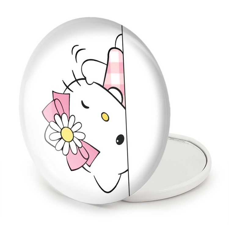 آینه جیبی خندالو طرح هلو کیتی Hello Kitty مدل تاشو کد 2474