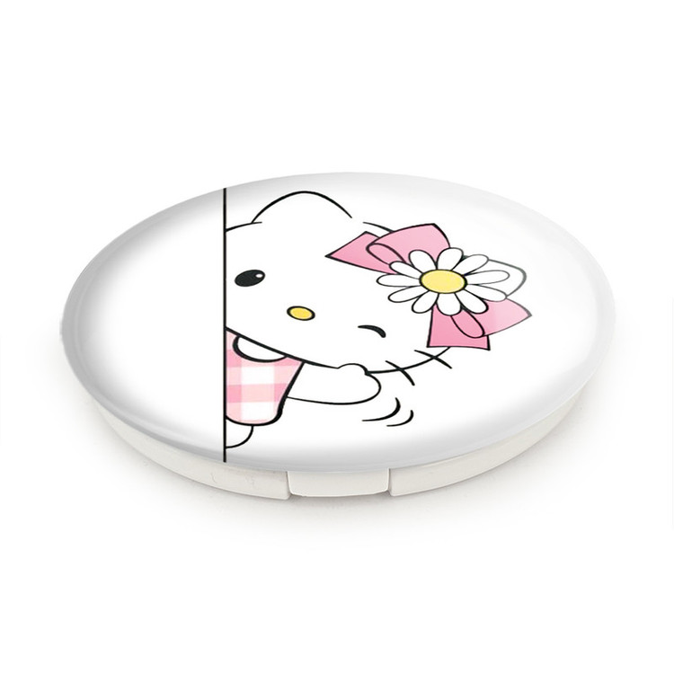 آینه جیبی خندالو طرح هلو کیتی Hello Kitty مدل تاشو کد 2474