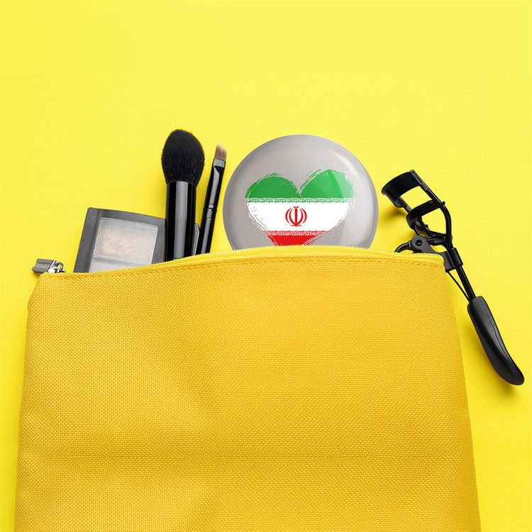آینه جیبی خندالو طرح پرچم ایران مدل تاشو کد 20502