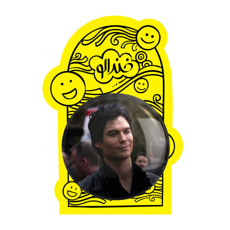 آینه جیبی خندالو طرح دیمون خاطرات یک خون آشام The Vampire Diaries مدل تاشو کد 20281
