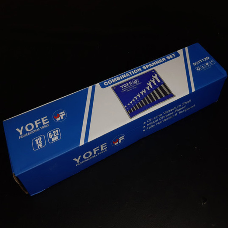 آچار یکسر تخت و یکسر رینگی یوفی مدل YF-12 مجموعه 12 عددی