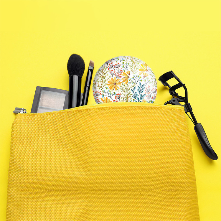 آینه جیبی خندالو طرح گل گلی مدل تاشو کد 2207