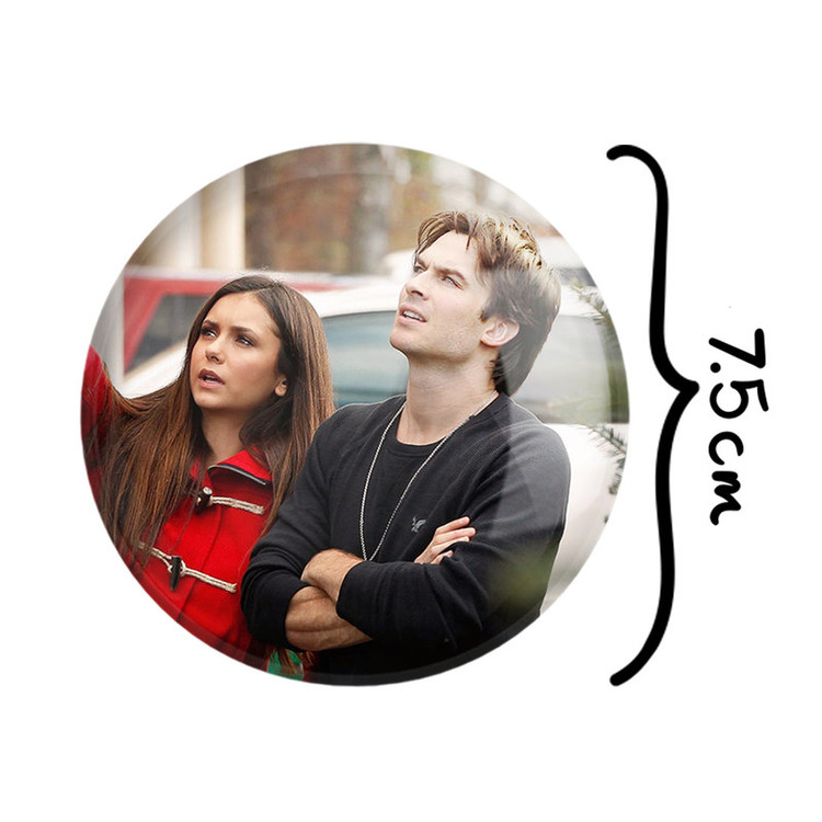 آینه جیبی خندالو مدل دیمون و الینا The Vampire Diaries کد 23673