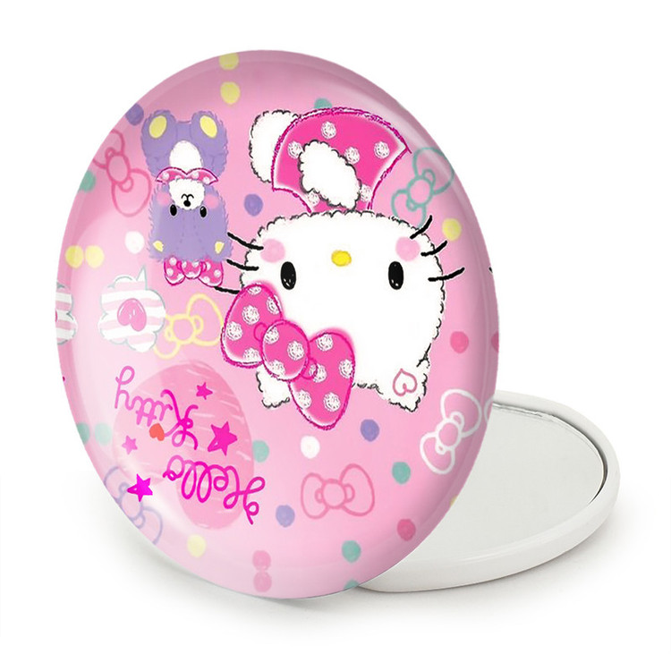 آینه جیبی خندالو طرح هلو کیتی Hello Kitty مدل تاشو کد 2480