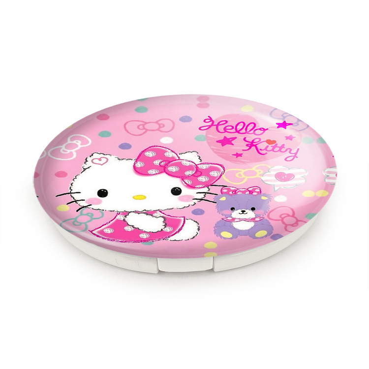 آینه جیبی خندالو طرح هلو کیتی Hello Kitty مدل تاشو کد 2480