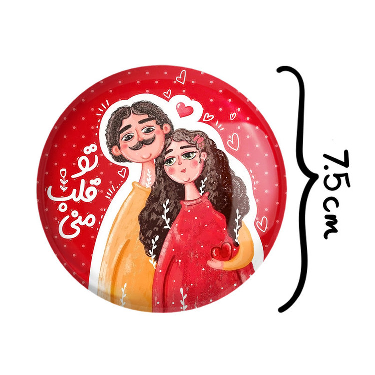 آینه جیبی خندالو طرح عاشقانه مدل تاشو کد 27115