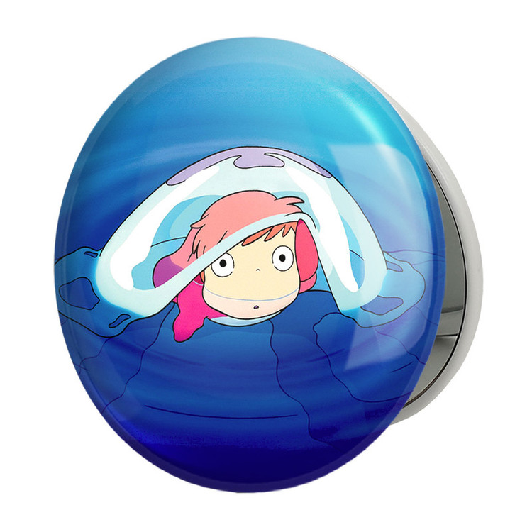 آینه جیبی خندالو طرح انیمه پونیو Ponyo مدل تاشو کد 4891