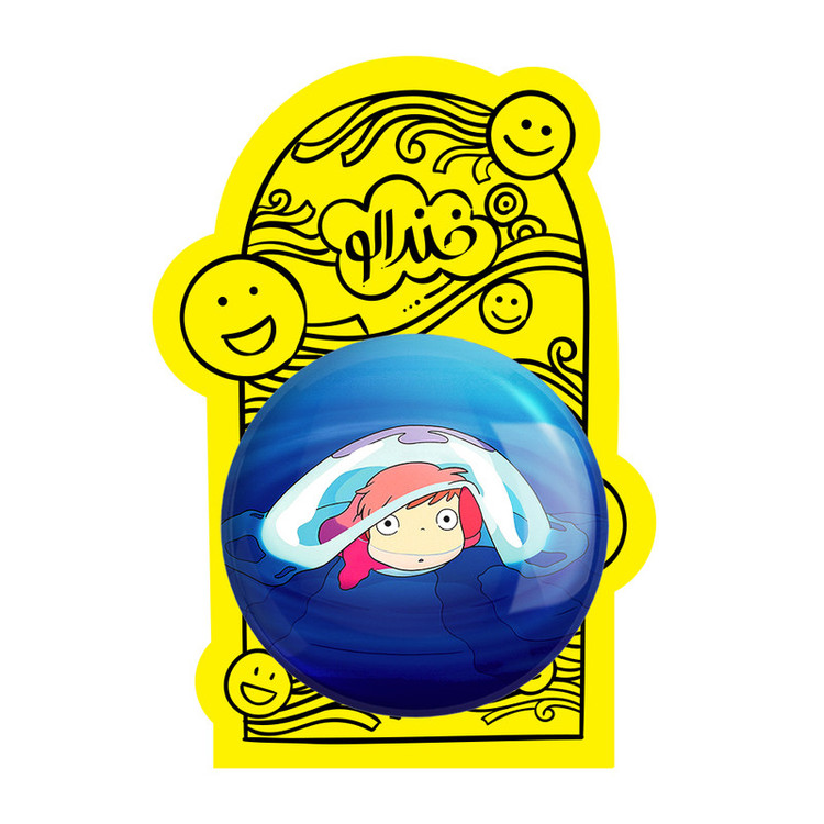 آینه جیبی خندالو طرح انیمه پونیو Ponyo مدل تاشو کد 4891