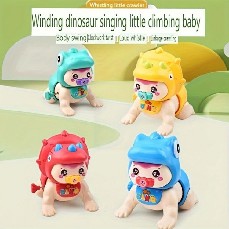 اسباب بازی کوکی ناب سل مدل نوزاد بامزه متحرک طرح لباس دایناسور کد CUTE BABY NAAB003