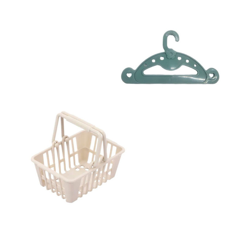 اسباب بازی ناب سل مدل ماشین لباسشویی چراغدار موزیکال کد WASHING MACHINE NAAB001 به همراه چوب لباسی و سبد لباس