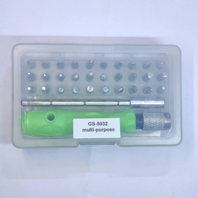 پیچ گوشتی و سری پیچ گوشتی مدل تعمیرات طرح gs 8032 بسته 32 عددی