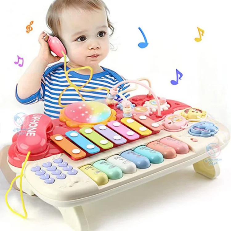 اسباب بازی ناب سل مدل پیانو، تلفن ، پازل ،درام ، بلز و بازی فکری چراغدار و موزیکال MULTIFUNCTION MUSICAL PIANO WITH LIGHT &MUSIC
