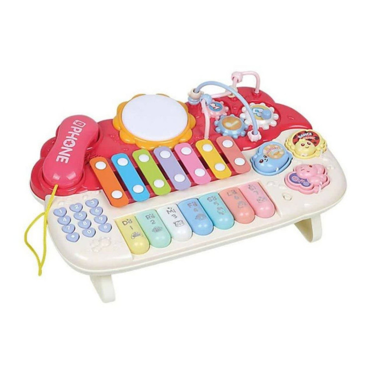 اسباب بازی ناب سل مدل پیانو، تلفن ، پازل ،درام ، بلز و بازی فکری چراغدار و موزیکال MULTIFUNCTION MUSICAL PIANO WITH LIGHT &MUSIC