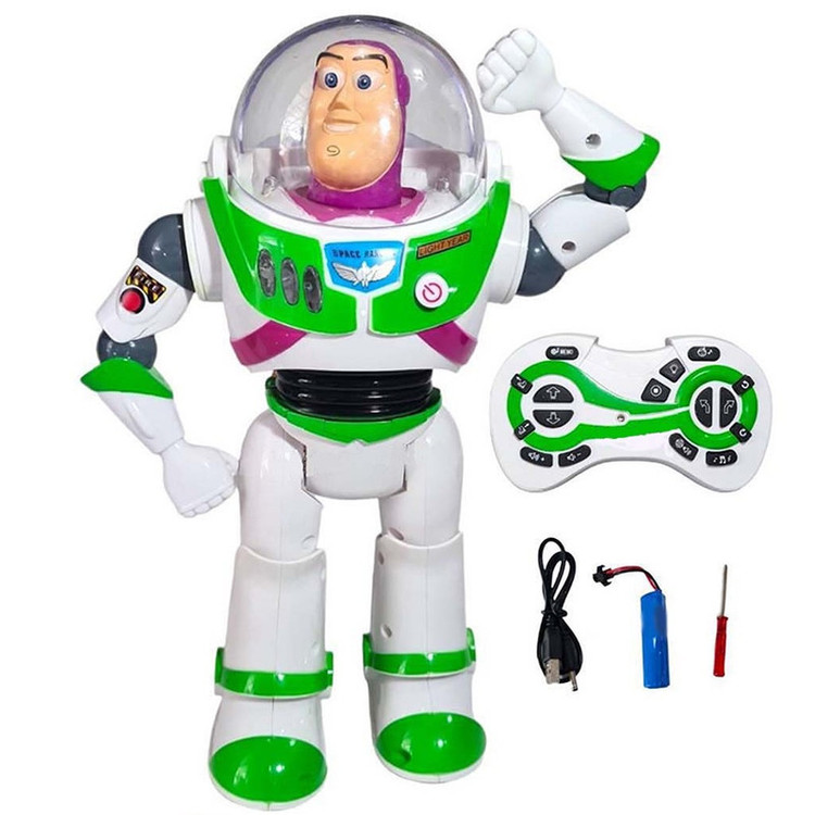 اسباب بازی ناب سل مدل ربات کنترلی بازلایتر شارژی موزیکال کد Rechargeable musical remote control buzz lightyear tooy stooy5 با قابلیت راه رفتن و انجام حرکات نمایشی