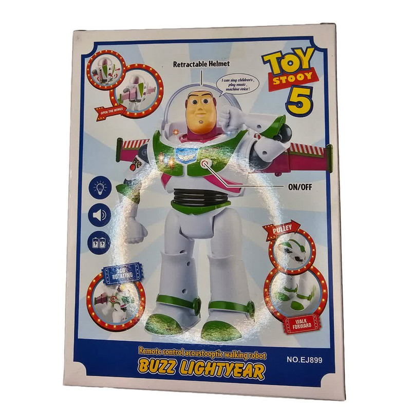 اسباب بازی ناب سل مدل ربات کنترلی بازلایتر شارژی موزیکال کد Rechargeable musical remote control buzz lightyear tooy stooy5 با قابلیت راه رفتن و انجام حرکات نمایشی