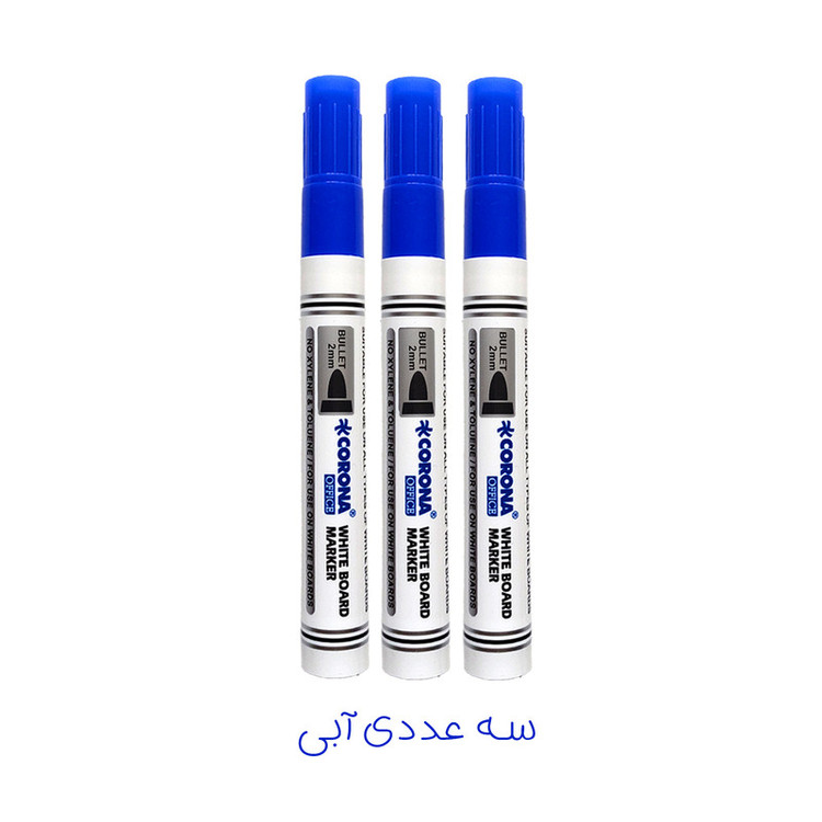 ماژیک وایت برد کرونا طرح گرد مدل CO-4070 به همراه تخته پاک کن بسته 4 عددی